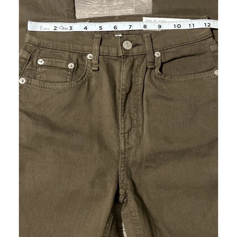 Rag & Bone Women's High Rise Skinny Dark Olive USA Made Jeans SZ 24x30, NWT $195